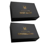 PartyGifts&beyond Groomsmen Proposal Gift Box, 8 Pcs Including 2 Best Man Boxes White Cardboard, Foldable, Wedding Occasion