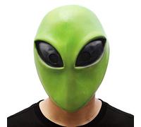 PartyHop Alien Latex Full Head Mask for Halloween Costume Party Carnival Cosplay Area 51 Green Alien Extraterrestrial