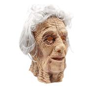 PartyHop - Old Man Mask - Realistic Halloween Latex Human Wrinkle Face Mask Brown