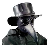 PartyHop Plague Doctor Mask, Black Bird Beak Steampunk Gas Costume, for Kid and Adult