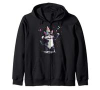 Partying Cat Paws hit the Dance Floor Costume with Party Hat Zip Hoodie
