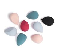 PartyKindom 1 Box Heart Shape Powder Puff Dual-purpose Cosmetic Makeup Sponges for Foundation Blending and Powder Application Soft Flocking Beauty Egg Sponges in Reddish Black for Wet and Dry