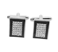 PartyKindom 1 Pair Crystal Cufflinks for Men Drip Oil Rhinestone Tuxedo Shirt Studs for Wedding Business Events and Formal Occasions Accessory for Groom and Party Attire
