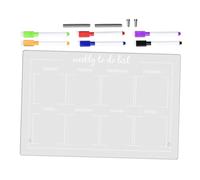 PartyKindom 1 Set Acrylic Dry Erase Monthly Weekly Planner Board Memo Writing Board for Office Home Includes Advertising Pins Markers