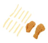 PartyKindom 1 Set Artificial Food Model PVC Chicken Wings Legs French Fries Realistic Simulation Decor for Photography Kitchen Display Party Props
