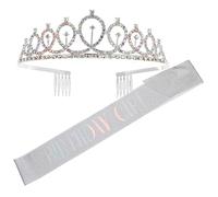 PartyKindom 1 Set Birthday Party Crown Etiquette Belt Set Decor for Elegant Hairband Sash for Birthday Celebrations for Parties Costumes