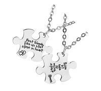 PartyKindom 1 Set Chic Friendship Puzzle Stitching Necklaces Set for Split Necklace Design for Friends Durable Titanium Steel Unique Geometry Shape Stylish Jewelry for Special Bonds
