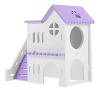 PartyKindom 1 Set Colorful Villa House for Hamsters and Small Pets Durable Hideaway with Ramp Cozy Retreat for Guinea Pigs Chinchillas and Hedgehogs Small Animal Habitat