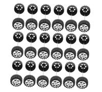 PartyKindom 1 Set DIY Wheels and Axle Kit Plastic Wheels with Axles for Handmade Crafts Model Car Accessories for Craft Supplies Black