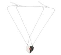 PartyKindom 1 Set Heart Puzzle Matching Necklace for Couples Cute Broken Heart Pendant Jewelry Fashionable Love Symbolism Unique Relationship for Women Men