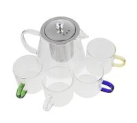 PartyKindom 1 Set High Borosilicate Glass Kettle Set Household Tea Infuser Teapot with Filter Capacity Stylish Design for Office Home Use