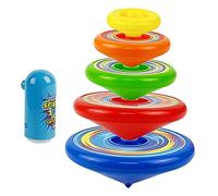 PartyKindom 1 Set Manual Rotating Tops Gyros for Fun Desktop Play Colorful Stacking Spinning Tops Educational to Enhance Hand Eye Coordination for Birthdays Holidays Random Color