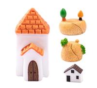 PartyKindom 1 Set Miniature Resin House Houses for DIY Crafting Succulent Planting Terrarium Decoration Nature Inspired Micro Landscape Accessories