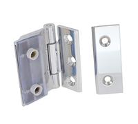 PartyKindom 1 Set Shower Room Hinge Kit Glass Door Clamp for Bathroom Cabinet Easy Installation with Screws Durable Resistant Stylish Design for Closets Kitchen Doors