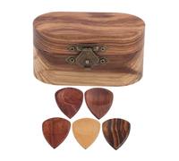 PartyKindom 1 Set Wooden Guitar Pick Set with Storage Box Acoustic Electric Guitar Picks Compact Case for Convenient Travel for Various Playing Styles