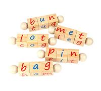 PartyKindom 1 Set Wooden Letter Spelling Cube Educational Activity for Word Recognition Safe Grasp for Parent Interaction Great Birthday