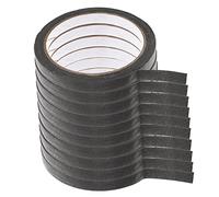 PartyKindom 10 Rolls Black Washi Masking Tape Durable Self Adhesive Art Paper Tape for DIY Crafts Labeling Coding Wrapping Sturdy Hand Tearable Residue