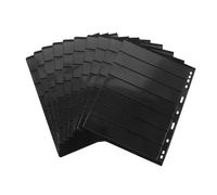 PartyKindom 10-sheet Pvc Double-sided Stamp Collecting Pages Album with Black Background Standard Size Loose-leaf Stamp Storage Pockets for Collectors and Forever