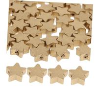 PartyKindom 100 Pcs Golden Pentagram Wood Discs Thick DIY Craft with Hole for Educational Math Teaching Props Boys Art Supplies
