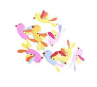 PartyKindom 100pcs Colorful Cartoon Animal Wooden Buttons for Sewing DIY Crafts Adorable Painted Birds Design Natural Wood Decorative Embellishments