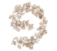 PartyKindom 100pcs DIY Wooden Animal Shapes Squirrel Acorns Mushrooms Leaves Craft for Creative Painting Educational Handmade Decorations