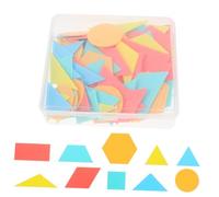 PartyKindom 100pcs Geometric Shape Pieces for Learning Safe Smooth Design Shape Recognition Fine Motor Skills and Logical Thinking Educational Tool for Boys