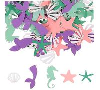 PartyKindom 100Pcs Mermaid Paper Confetti Ocean World Sea Animals Party Decoration for Balloons Table Centerpieces and Boxes Vibrant Multicolored Confetti for Themed