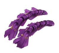 PartyKindom 100pcs Purple Fabric Ribbon Pins Violence Awareness Brooches for Support Lapel Clips for Hats Bags Collars Charity Event Accessories