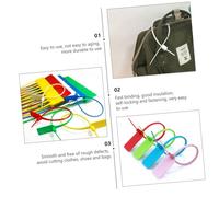 PartyKindom 100pcs Self Locking Plastic Tamper Seals for Theft Container Truck Logistics Packaging High Heat Stability Security Tags Luggage Labels Random Color
