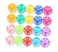 PartyKindom 100pcs Transparent Rounded Corner Acrylic Game Dice Multi Color Mixed Entertainment Dices for Board Games Parties Bars and Group Events and Comfortable Touch