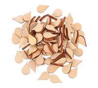 PartyKindom 100pcs Water Drop Shape Wood for DIY Crafting Handmade Wooden Embellishments for Home Decor Scrapbooking and Art Projects