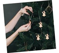 PartyKindom 100Pcs Wooden Christmas Cutouts DIY Coloring Ornaments Safe Natural Wood Chips for Holiday Decorations and Craft Projects Mixed Styles for Home and Tree Hanging