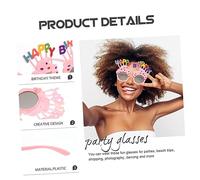 PartyKindom 10pcs Birthday Party Eyeglasses Plastic Photo Props for Adults Festival Celebration with Frames White Red Pink Black Gold