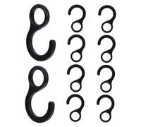 PartyKindom 10pcs Black Plastic Tent Hooks Outdoor Camping Awning Crank Hook round Shape Stable Tent Fastening Accessories for Hiking and Shelter Setup
