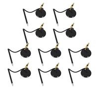 PartyKindom 10pcs Black Security Desk Pens with Base and Adhesive Chain - 6" Reception Counter Signature Pens for Office, Bank, and Wedding Signing Supplies