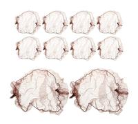 PartyKindom 10pcs Brown Hair Net for Buns with Elastic Band Polyester Mesh Hair Bun Cover for Dancer and Nurse for Formal and Casual Occasions