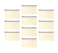 PartyKindom 10pcs Canvas Pencil Storage Bag Slim Pencil Case for Travel School Use Portable Pouch