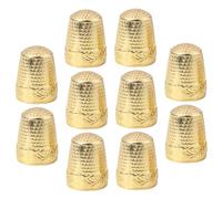 PartyKindom 10Pcs Copper Sewing Thimbles Finger Protectors for Hand Embroidery and Needlework Retro Style Finger Guards Professional Sewing Tool for DIY Crafts and Cross Stitch