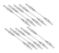 PartyKindom 10pcs Double Sided Alligator Memo Clips Metal Wire Holders for Photos Notes DIY Projects Sturdy Craft Clamps for Artwork Management