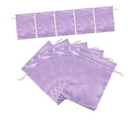 PartyKindom 10pcs Drawstring Travel Toiletry Bags Lightweight Compact Pouch for Women Jewelry Cosmetics Storage Portable Makeup Organizer in Elegant Light Purple Satin