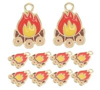 PartyKindom 10pcs Flame Jewelry Charms for Bracelets Necklaces DIY Crafting Polished Smooth Flame Pendants with Fade Resistant Vivid Color Fashionable Accessories for Jewelry Making