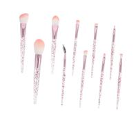 PartyKindom 10pcs Glitter Makeup Brush Set Bling Foundation Concealer Eye Shadow Eyeliner Blush Lip Blending Brushes Tools Kit for Women Girls