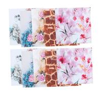 PartyKindom 10pcs Microfiber Lens Cleaning Cloths Printed Design for Eyeglasses Jewelry and Screens Soft Absorbent Reusable Multi-purpose Cleaning Cloths for Delicate