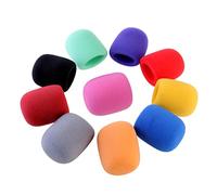 PartyKindom 10pcs Microphone Windshield Cover Mic Windscreen Pop Filter Sturdy High-density Foam Assorted Colours Good Ventilation Sound Quality for Handheld Stage Microphones in Random Color