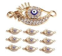 PartyKindom 10pcs Mini Evil Eye Charms for DIY Jewelry Making Durable Alloy Eye Pendants Unique Design for Bracelets Necklaces Symbol of Love Protection