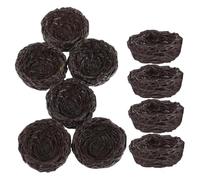 PartyKindom 10pcs Miniature Resin Bird Nests with Speckled Eggs Handmade Decorative Easter Ornaments for Garden Office Party DIY Craft Supplies Realistic Faux Bird's Nest