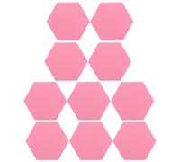 PartyKindom 10pcs Pink Felt Bulletin Boards for Decoration and School Use Decorative Felt Notice Boards with Hanging Mask and Keys Features Hexagonal Soundproof Wall Tiles for Memo