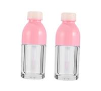 PartyKindom 10pcs Small Transparent Lip Gloss Bottles Pack Refillable Plastic Containers for Lip DIY Cosmetics Portable Pink for Women