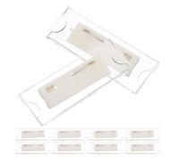 PartyKindom 10pcs Tag Holders Employee Badge Cases Uniform Badge Holder Lightweight High Transparency Acrylic and Iron Sturdy Card for School and Office Use