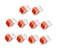 PartyKindom 10pcs Way Electric Connector Push Wire Terminal Orange Wire Connectors for Electronics Instruments and Control Systems